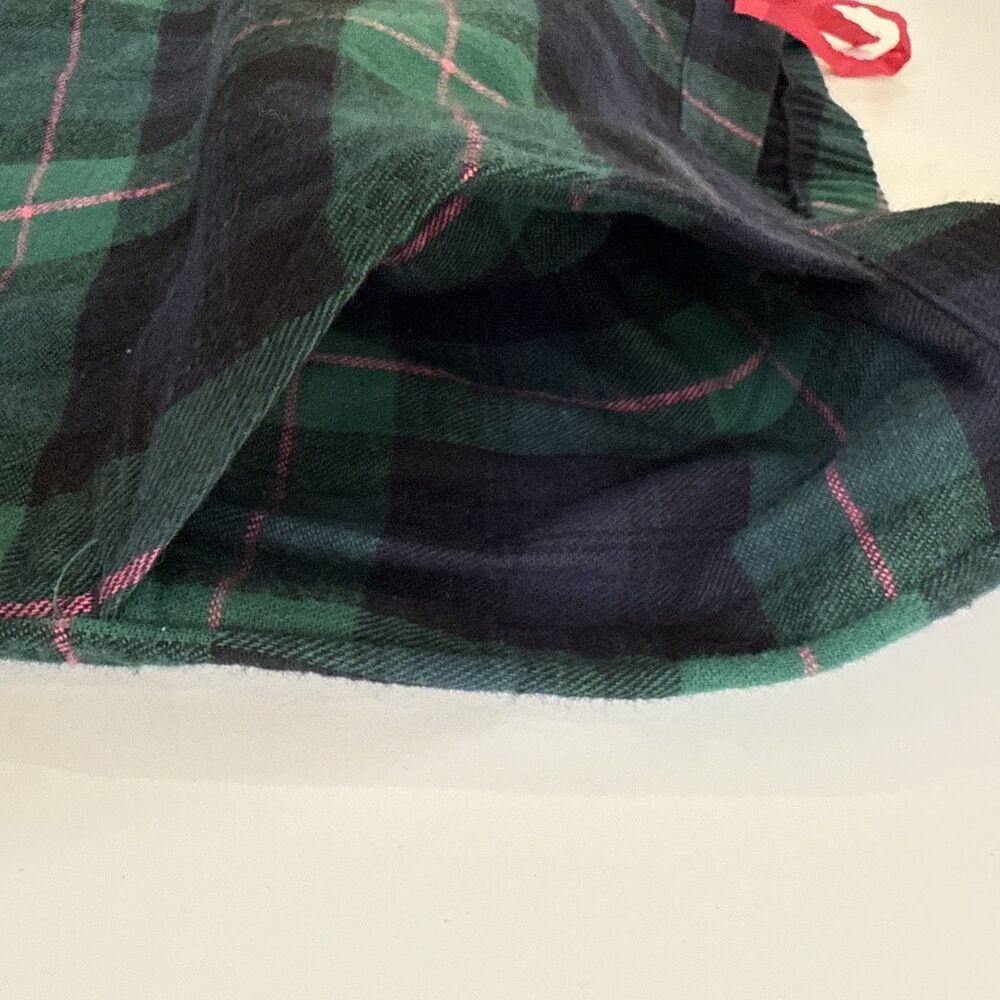 Talbots Green & Navy Plaid Pajama Set with Pink Piping - Picture 11 of 16